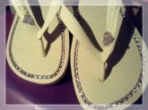 Havaianas Top Strass Solado Pingente Coração Dourado
