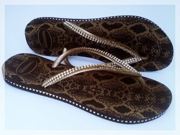 Havaianas Slim Cobra Strass Salto e Tiras